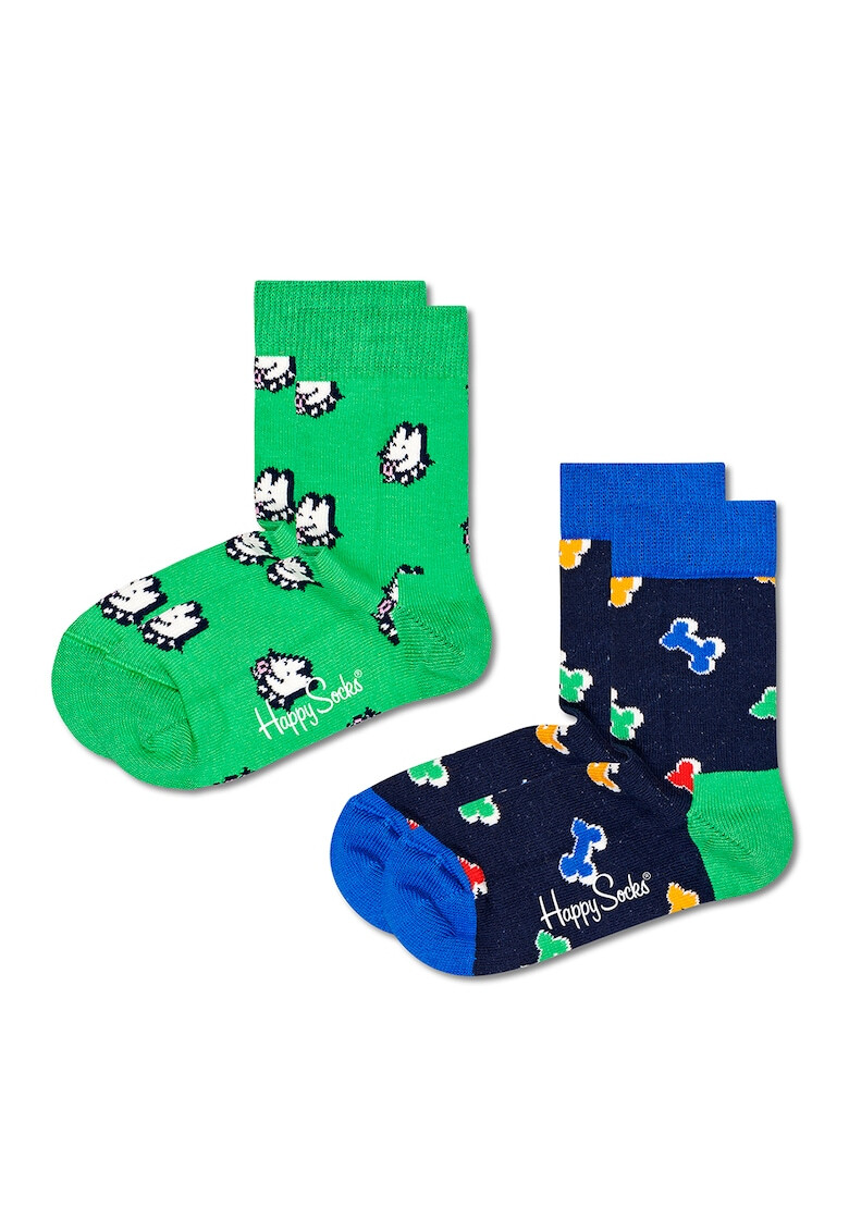 Happy Socks Set de sosete scurte din amestec de bumbac cu model grafic - 2 piese - Pled.ro