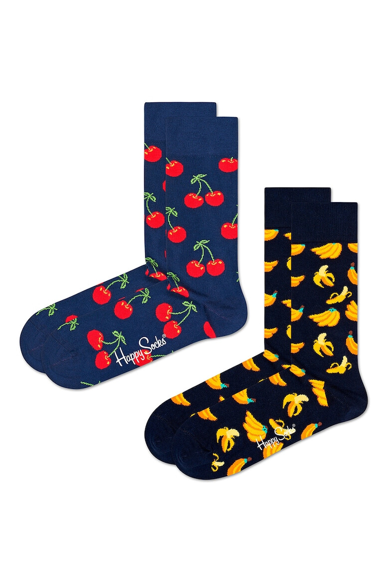 Happy Socks Set de sosete scurte unisex cu imprimeu - 2 perechi - Pled.ro