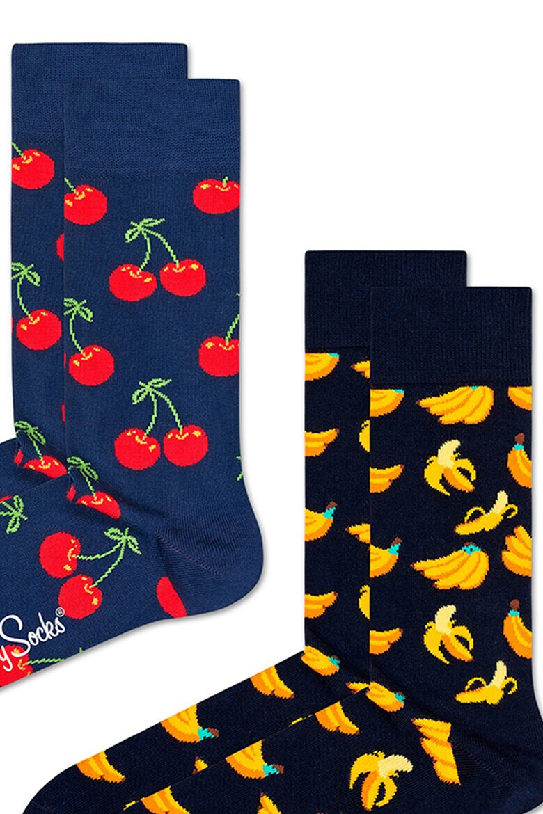 Happy Socks Set de sosete scurte unisex cu imprimeu - 2 perechi - Pled.ro