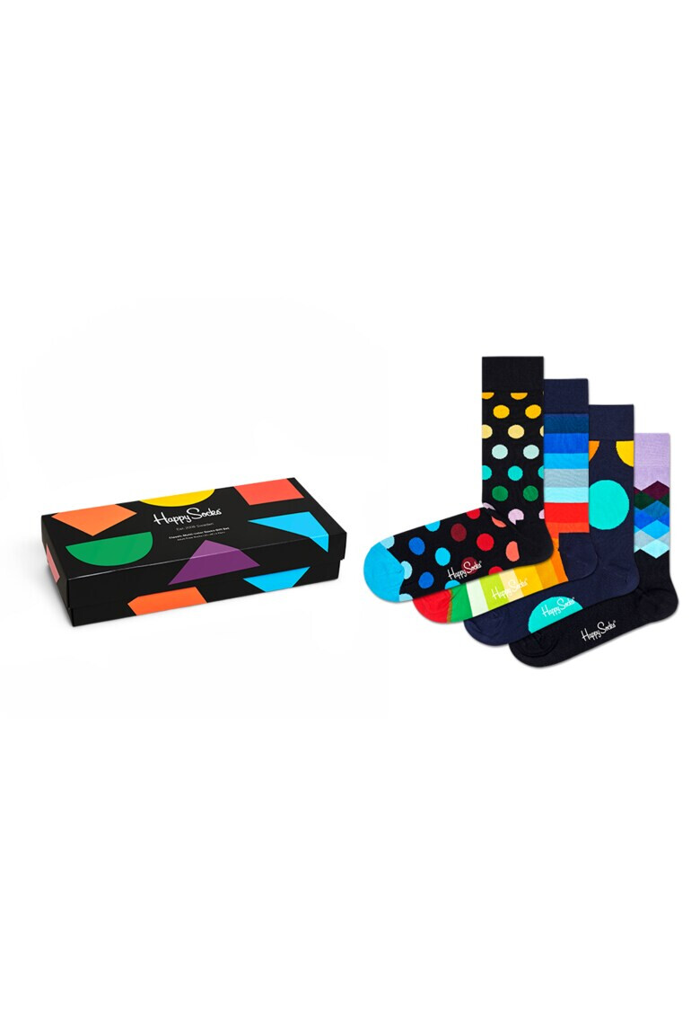 Happy Socks Set de sosete unisex cu imprimeu - 4 perechi - Pled.ro