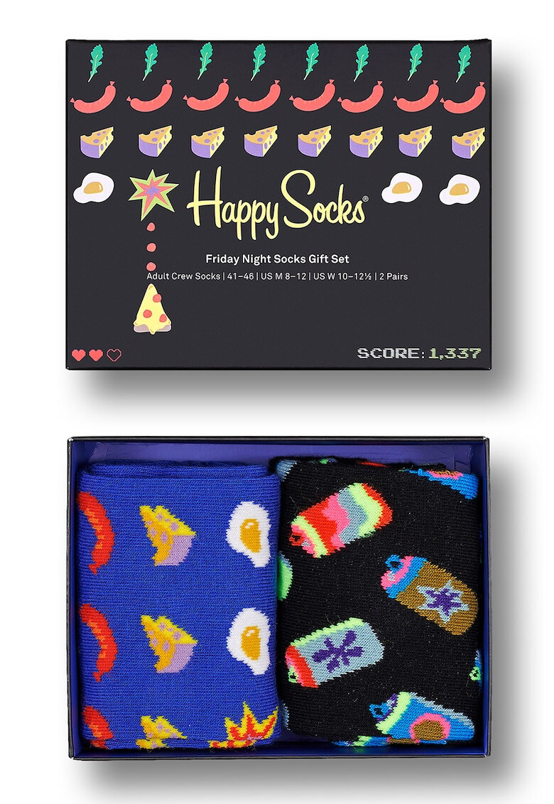 Happy Socks Set unisex de sosete lungi cu model 2 perechi - Pled.ro