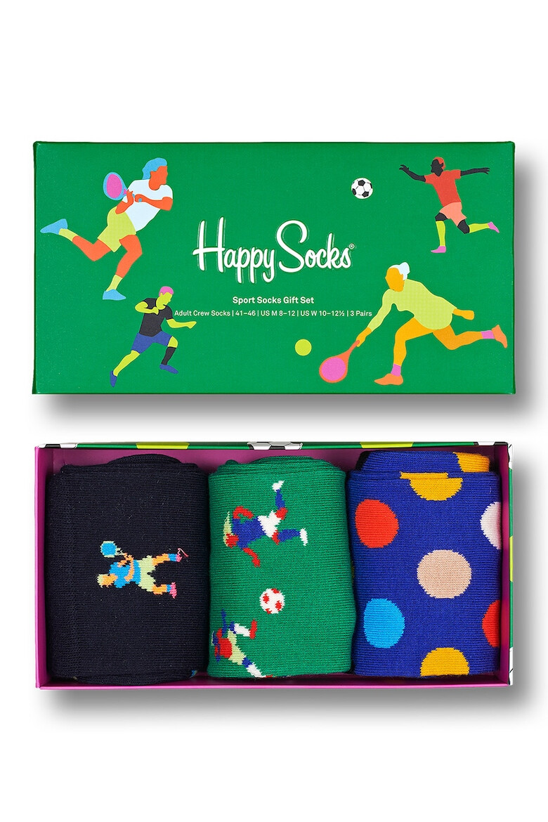 Happy Socks Set unisex de sosete lungi cu model 3 perechi - Pled.ro