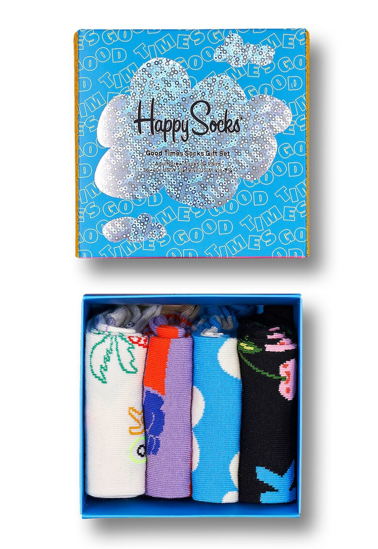 Happy Socks Set unisex de sosete lungi cu model 4 perechi - Pled.ro