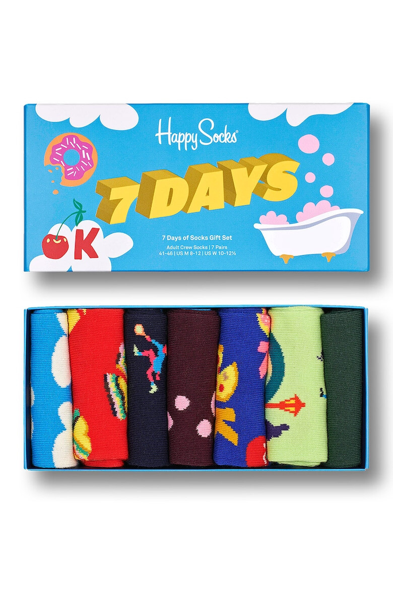 Happy Socks Set unisex de sosete lungi cu model 7 perechi - Pled.ro