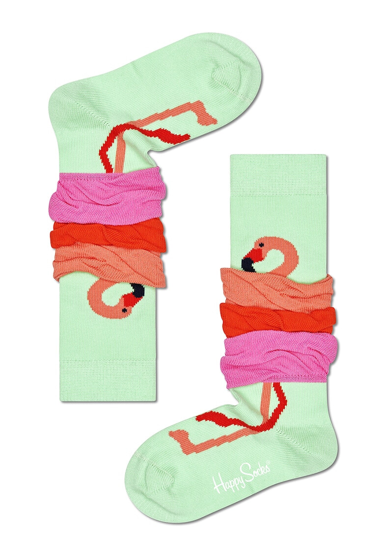 Happy Socks Sosete lungi cu imprimeu cu flamingo - Pled.ro