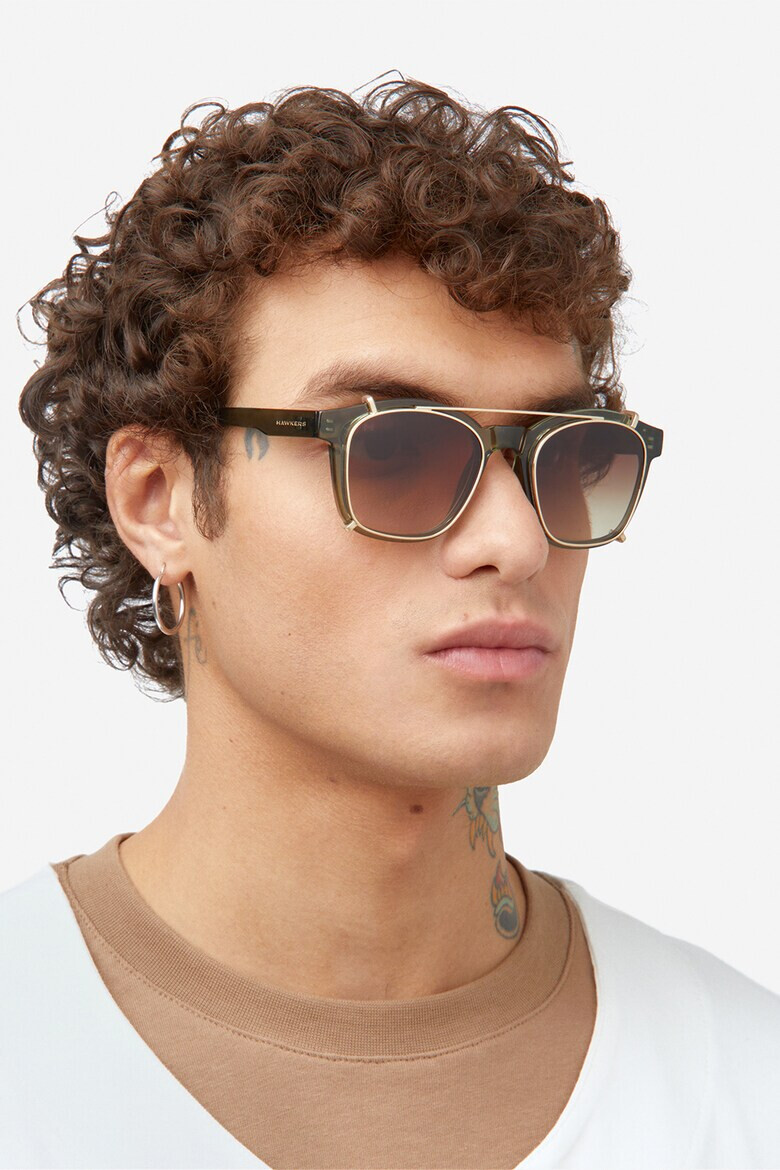 Hawkers Ochelari de soare unisex patrati aviator cu lentile in degrade Dot - Pled.ro