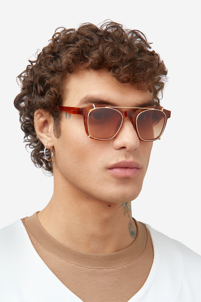 Hawkers Ochelari de soare unisex patrati aviator cu lentile in degrade Dot - Pled.ro