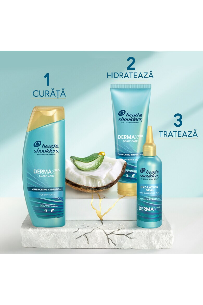 Head&Shoulders Set Cadou pentru ingrijirea parului Derma X Pro: Sampon 300 ml + Balsam 220 ml + Balsam anti-matreata pentru scalp 145 ml - Pled.ro