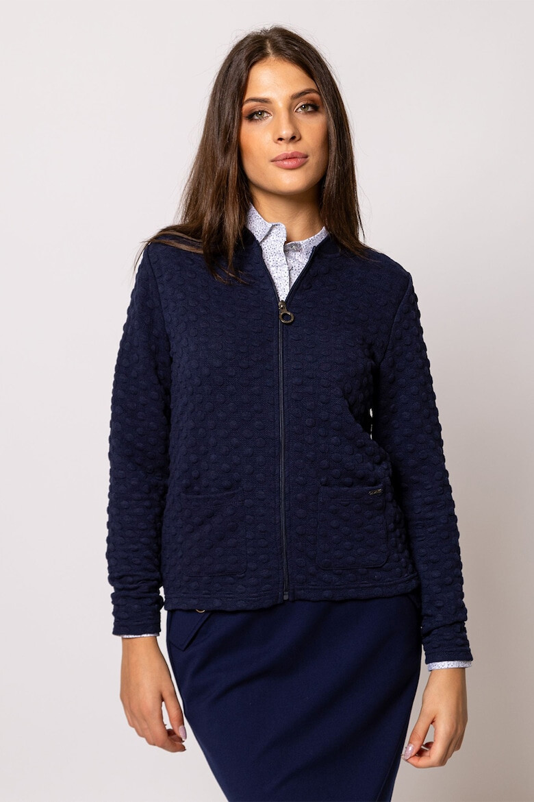 Heavy Tools Cardigan cu fermoar si aspect texturat Tessa - Pled.ro