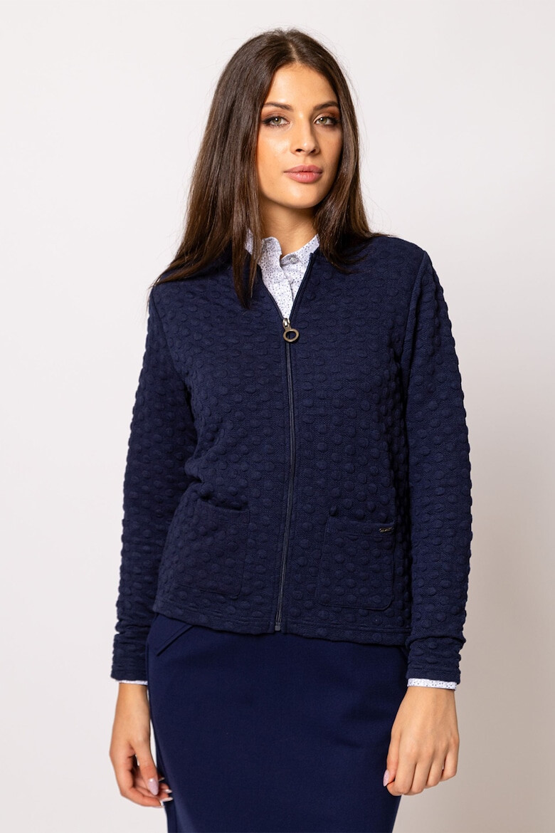 Heavy Tools Cardigan cu fermoar si aspect texturat Tessa - Pled.ro