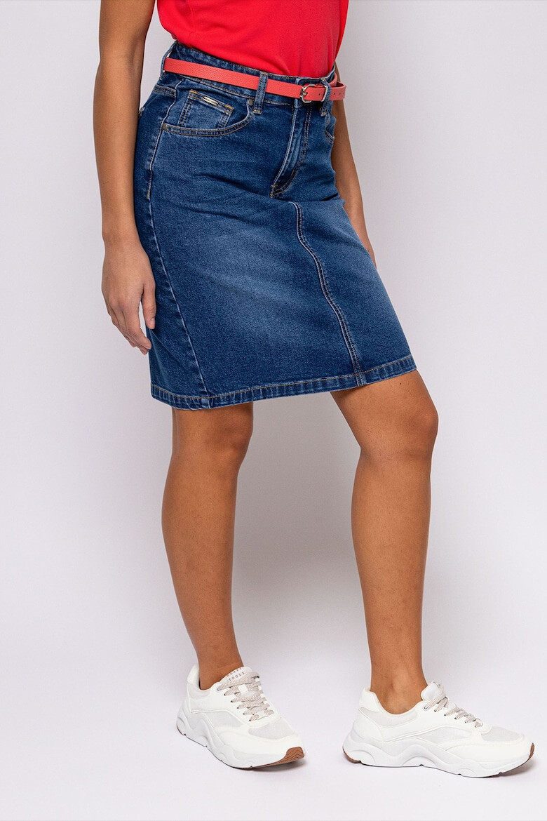 Heavy Tools Fusta din denim cu croiala creion Natasha - Pled.ro