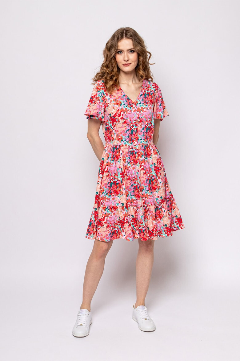 Heavy Tools Rochie evazata cu imprimeu floral Virida - Pled.ro