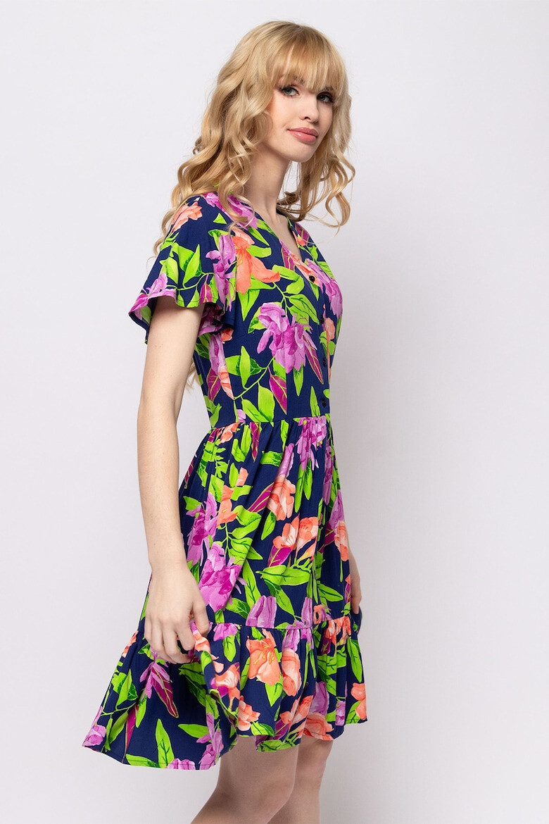 Heavy Tools Rochie evazata cu imprimeu floral Virida - Pled.ro