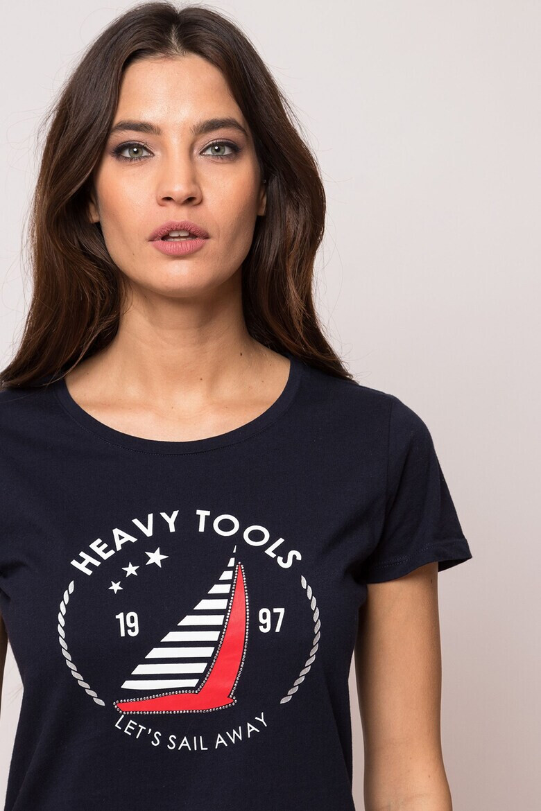 Heavy Tools Tricou cu decolteu rotund si imprimeu Mehirti - Pled.ro