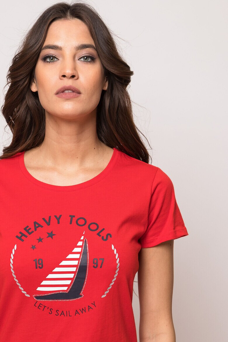 Heavy Tools Tricou cu decolteu rotund si imprimeu Mehirti - Pled.ro