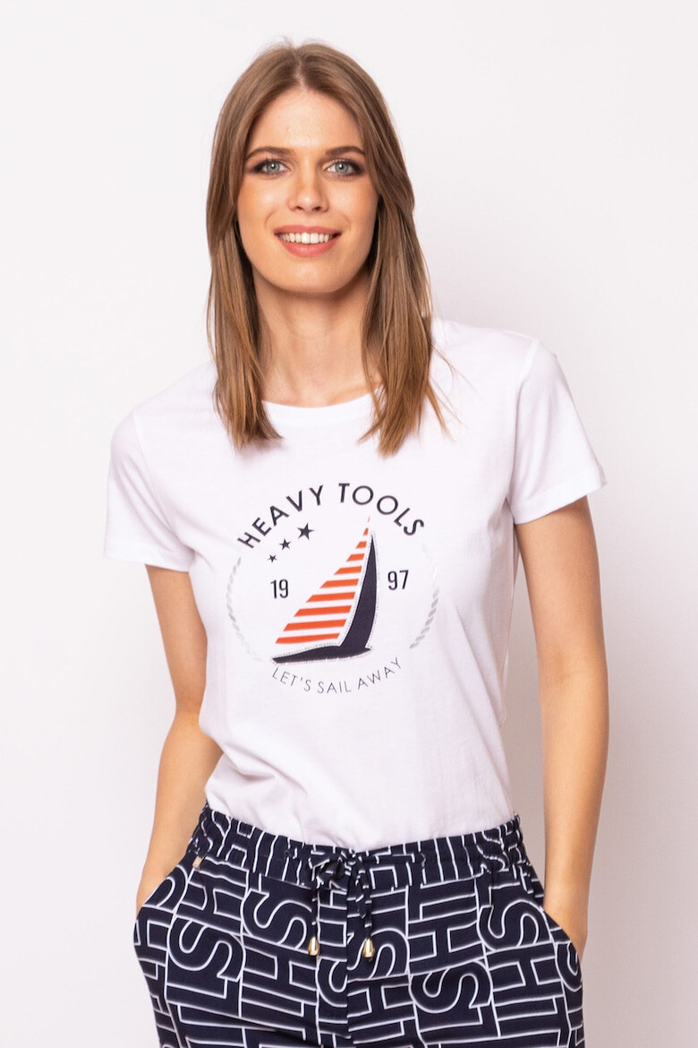 Heavy Tools Tricou cu decolteu rotund si imprimeu Mehirti - Pled.ro