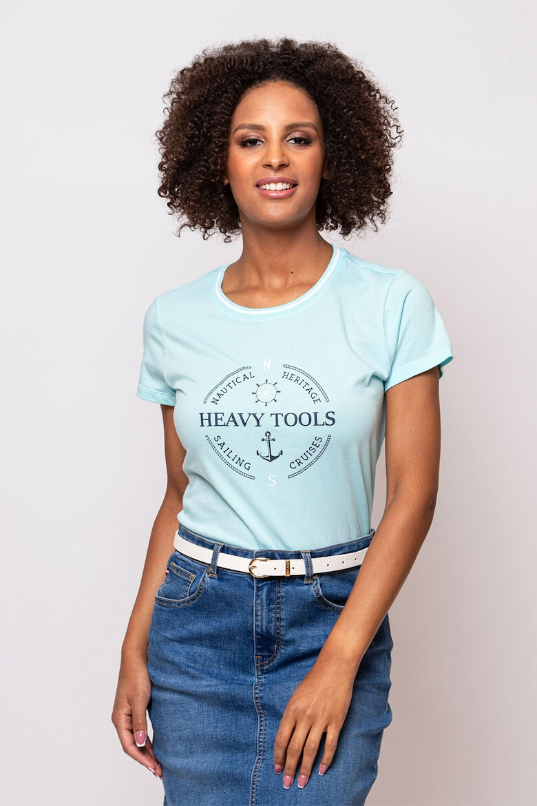 Heavy Tools Tricou cu imprimeu logo si decolteu rotund Monami - Pled.ro