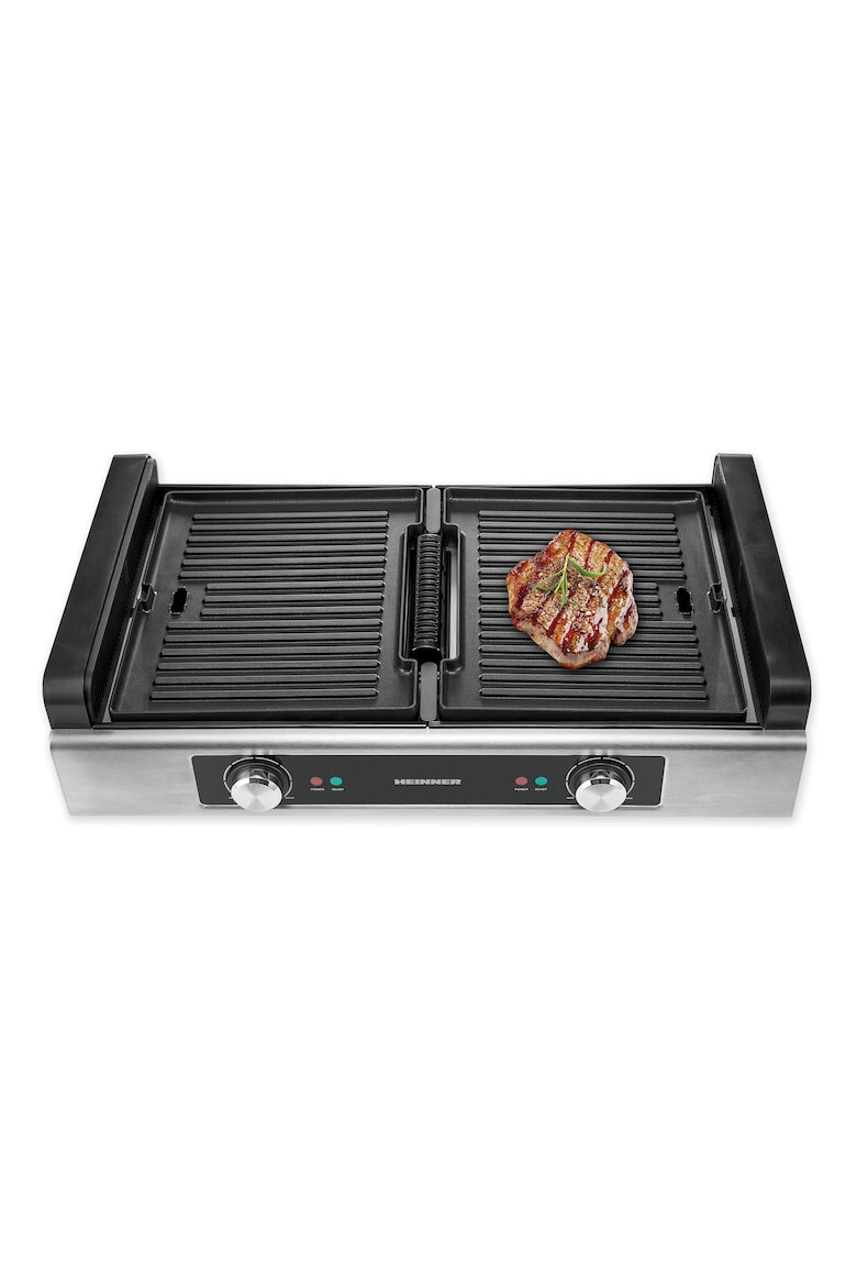 Heinner Gratar electric 1800 W functie filtrare fum 2 placi reversibile antiadezive temperatura reglabila Inox - Pled.ro