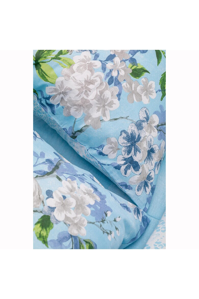 Heinner Home Lenjerie de pat 2 persoane 100% bumbac 132 TC cearsaf pilota 180x215 cm cearsaf pat 200x220 cm 2 fete de perna 50x70 cm 4 piese imprimeu floral - Pled.ro