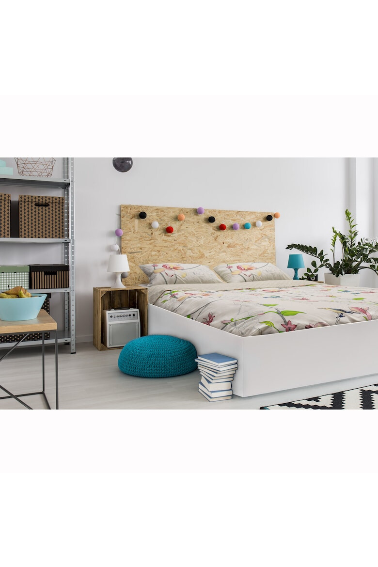 Heinner Home Lenjerie de pat King Size 100% bumbac densitate 132TC 4 piese cearceaf pilota 200x200 cearceaf pat 220x240 fata de perna 50x70 model Ada - Pled.ro