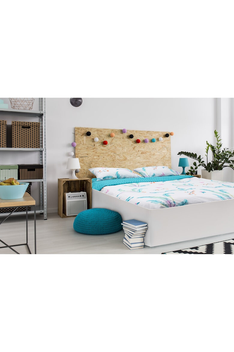 Heinner Home Lenjerie de pat King size 2 persoane 100% bumbac densitate 144TC 4 piese cearceaf pilota 200x220 cearceaf pat 220x224 fete de perna 50x70cm model Chloe - Pled.ro