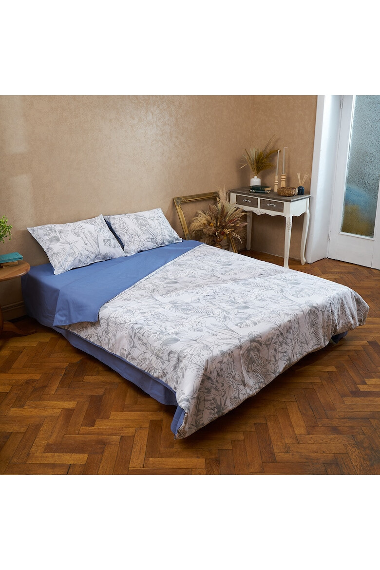 Heinner Home Lenjerie de pat king size pentru 2 persoane Aki 100% bumbac 132 TC cearsaf pilota 200x220 cm cearsaf pat 220x240 cm 2 fete de perna 50x70 cm 4 piese - Pled.ro