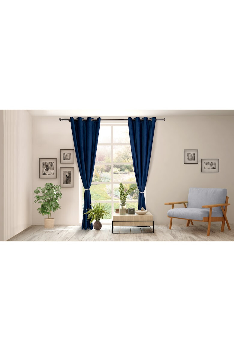 Heinner Home Set 2 draperii catifea sistem de prindere cu inele metalice 2 cordoane tip sfoara - Pled.ro