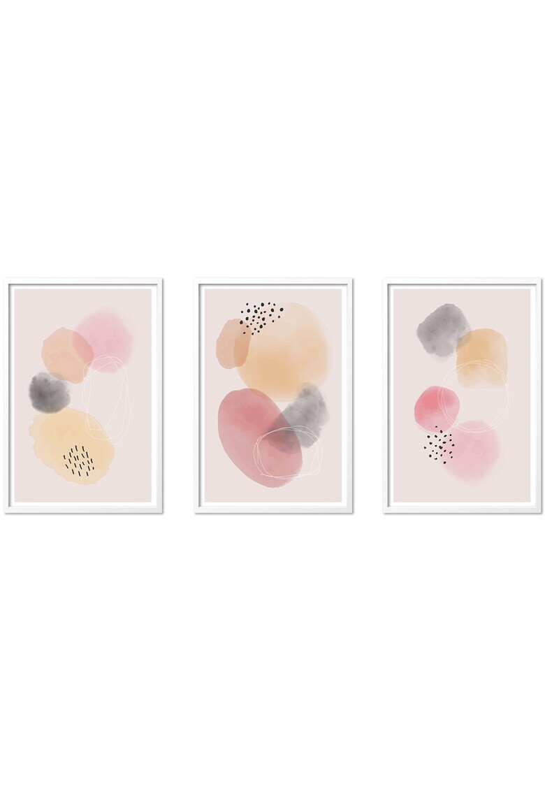 Heinner Home Set 3 tablouri 40x60 cm Abstract Pink - Pled.ro