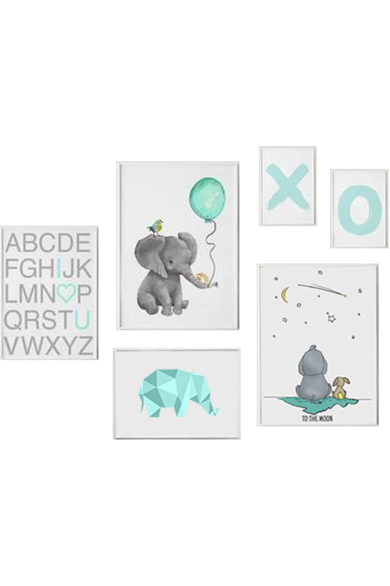 Heinner Home Set 6 tablouri decorative Elefant - Pled.ro