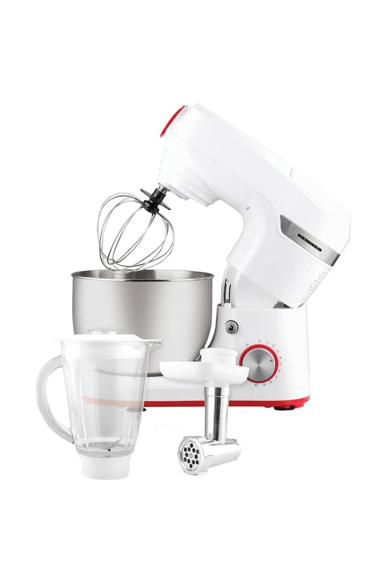 Heinner Robot de bucatarie 1000W miscare planetara accesoriu masina de tocat si blender bol 5.5 L 10 viteze + pulse Alb - Pled.ro