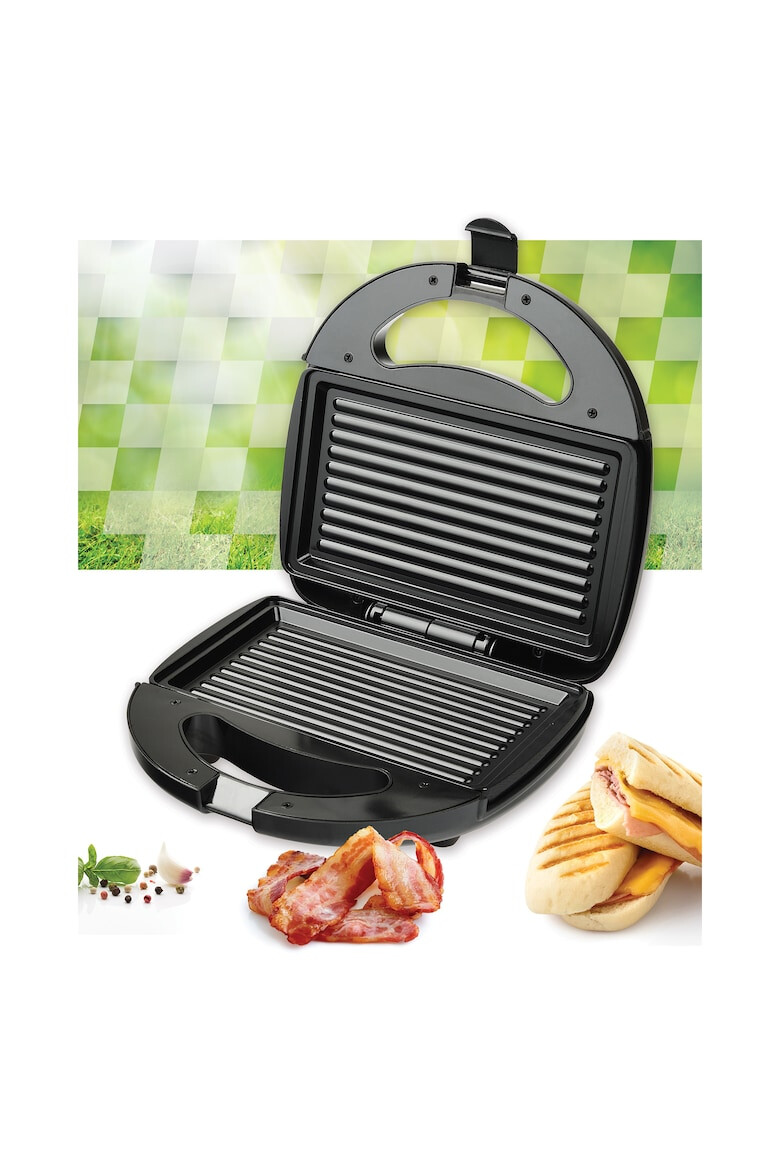 Heinner Sandwich maker Garnet 750 750W plite fixe invelis antiaderent capacitate: 2 sandwich-uri Negru/Rosu - Pled.ro