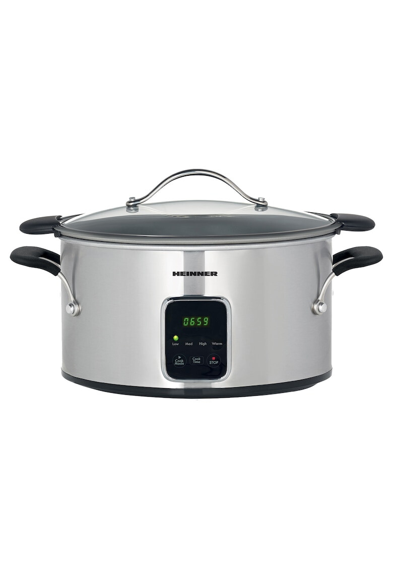 Heinner Slow Cooker 6 L 185 W Control Electronic 3 Setari temperatura Timer Inox - Pled.ro