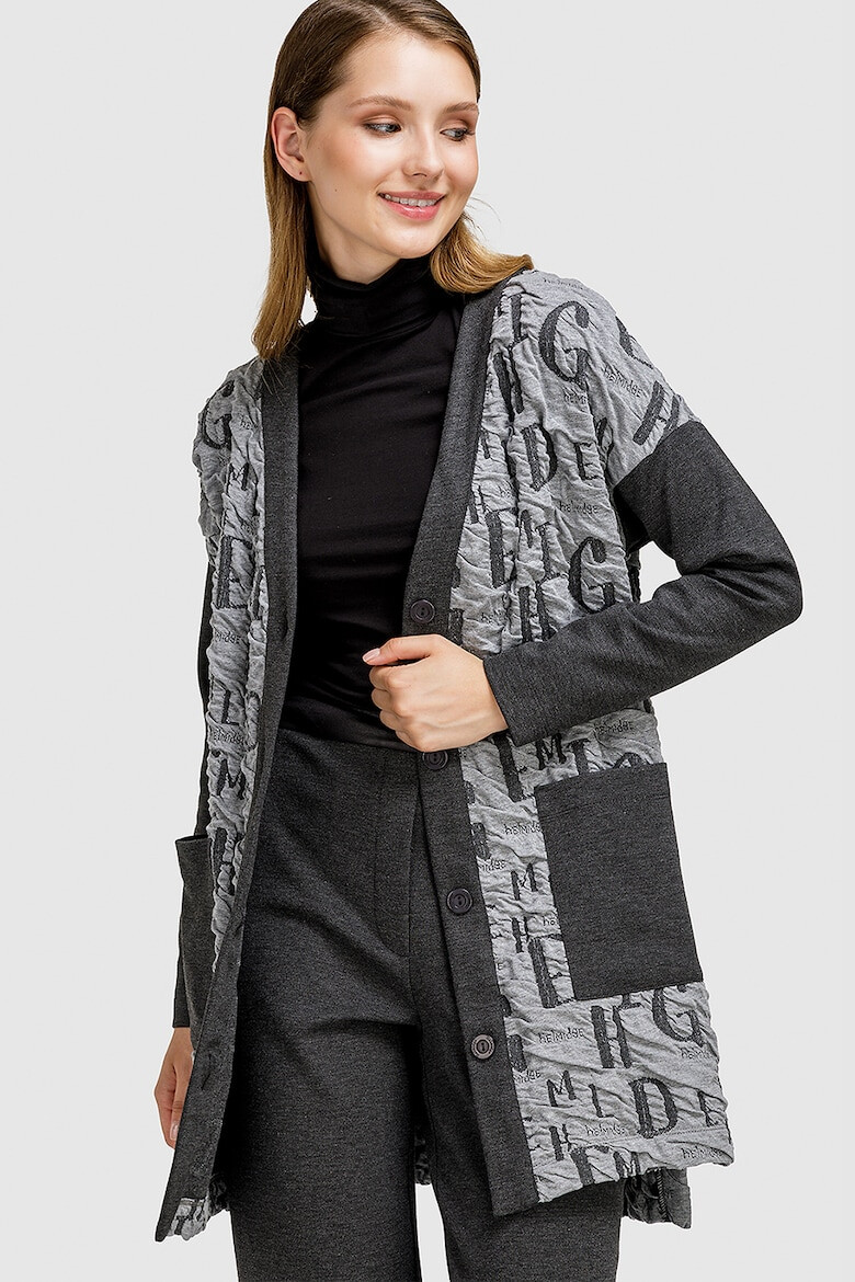 Helmidge Cardigan cu model text - Pled.ro