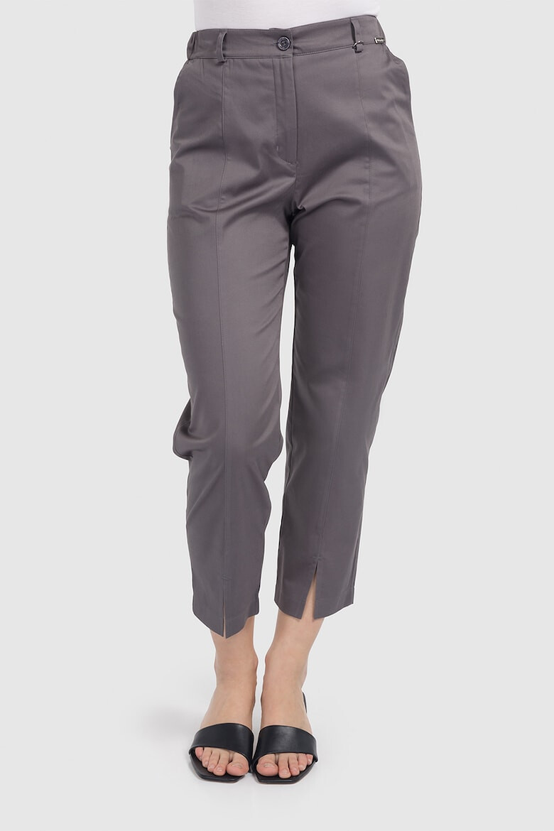 Helmidge Pantaloni chino crop cu talie inalta - Pled.ro