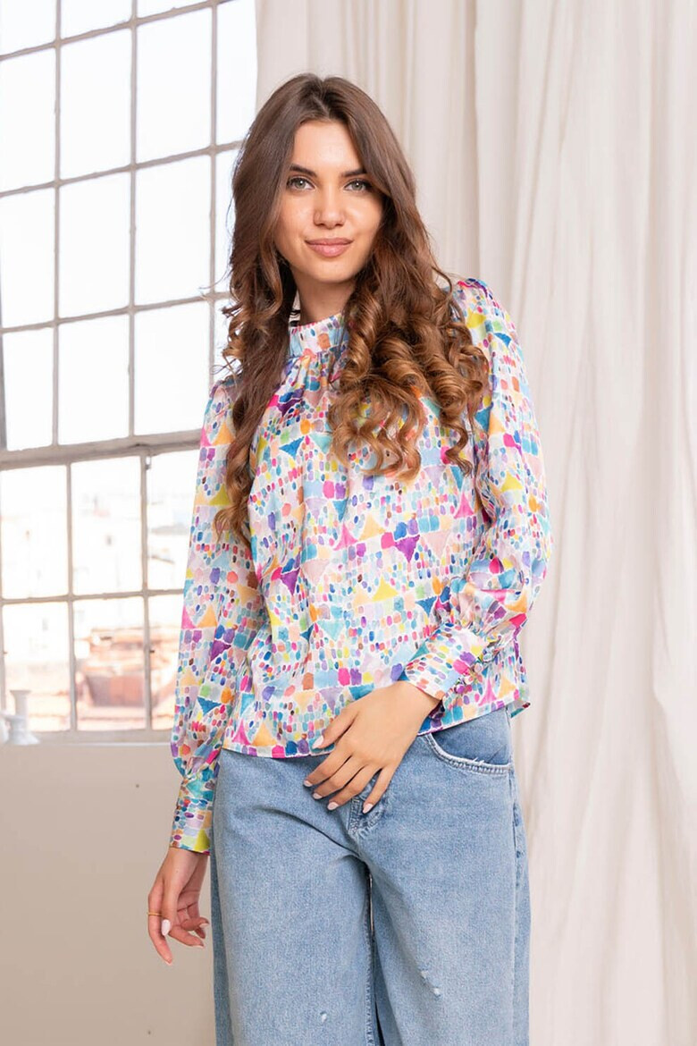 Hermosa Bluza cu model watercolor Valentina - Pled.ro