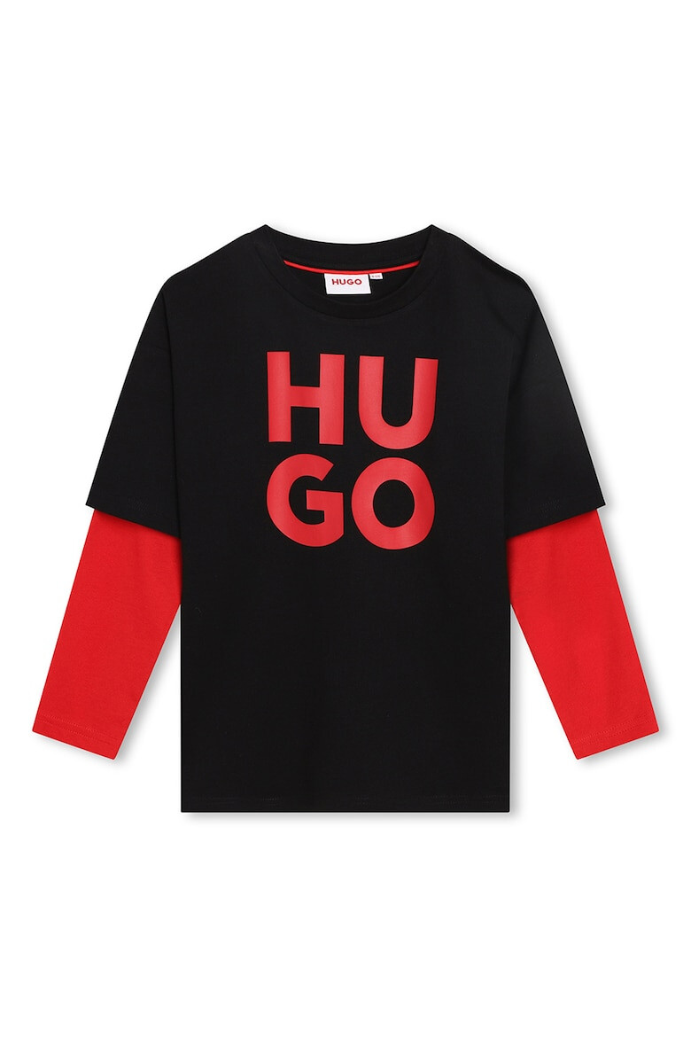 HUGO Bluza de bumbac cu imprimeu logo - Pled.ro