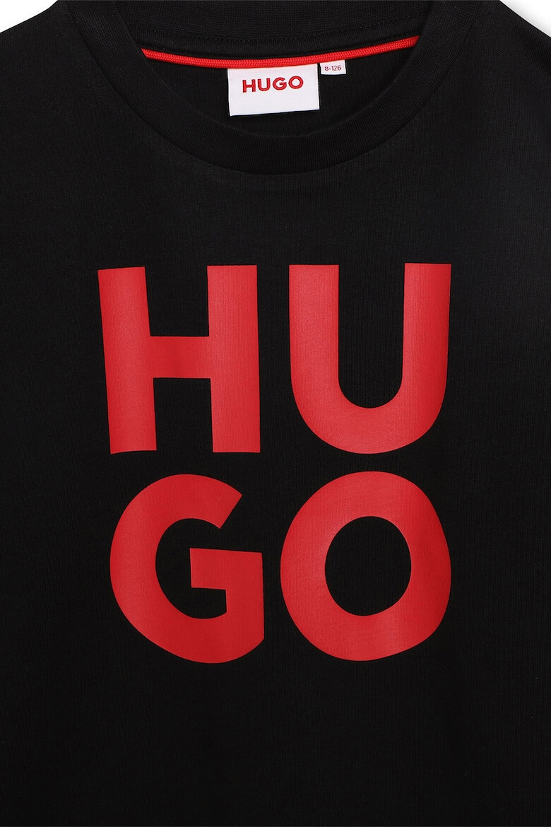 HUGO Bluza de bumbac cu imprimeu logo - Pled.ro