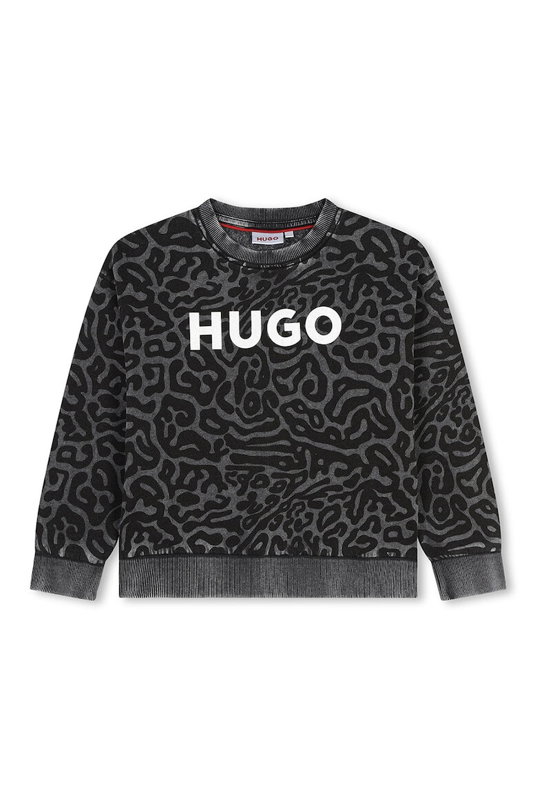 HUGO Bluza de trening cu logo si animal print - Pled.ro