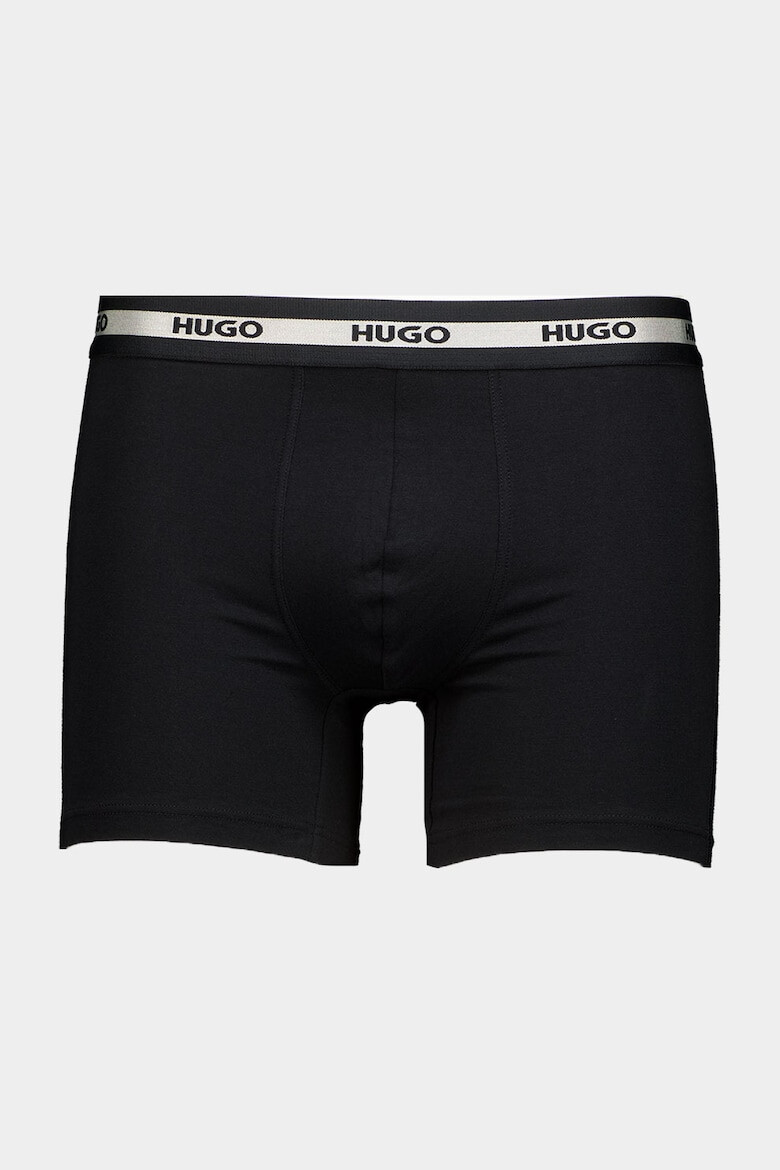 HUGO Boxeri din bumbac organic cu logo - 3 perechi - Pled.ro