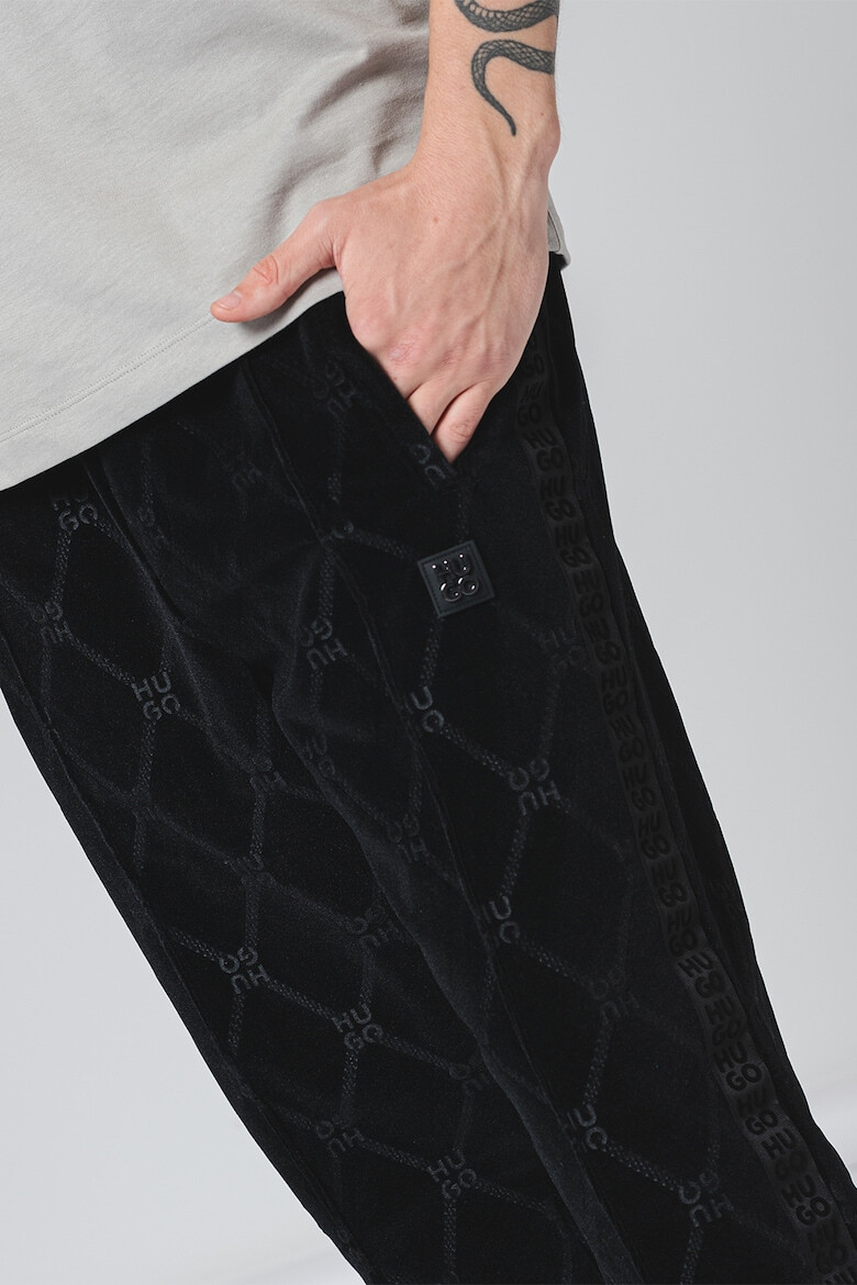 HUGO Pantaloni drepti cu model logo Dislaco - Pled.ro