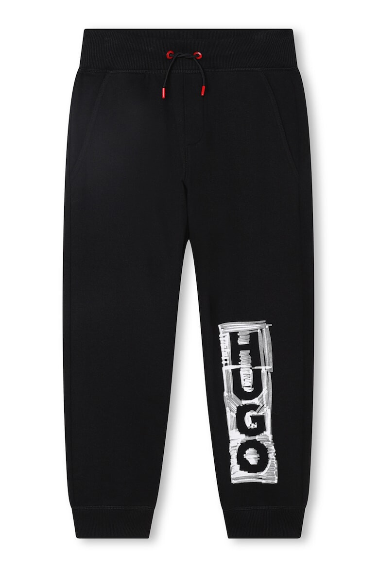 HUGO Pantaloni sport din amestec de bumbac cu imprimeu logo - Pled.ro