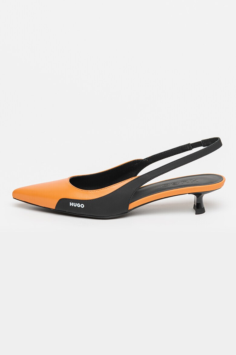 HUGO Pantofi slingback cu varf ascutit de piele si piele ecologica Alexis - Pled.ro