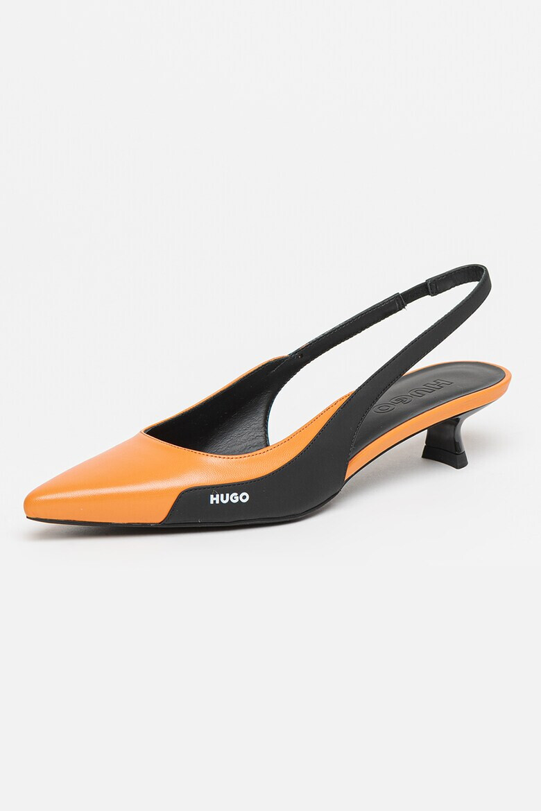 HUGO Pantofi slingback cu varf ascutit de piele si piele ecologica Alexis - Pled.ro