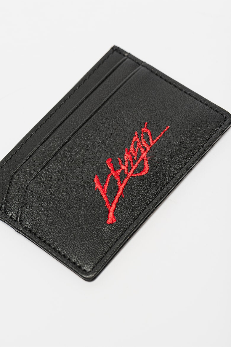 HUGO Portcart de piele cu logo brodat Handwritten - Pled.ro