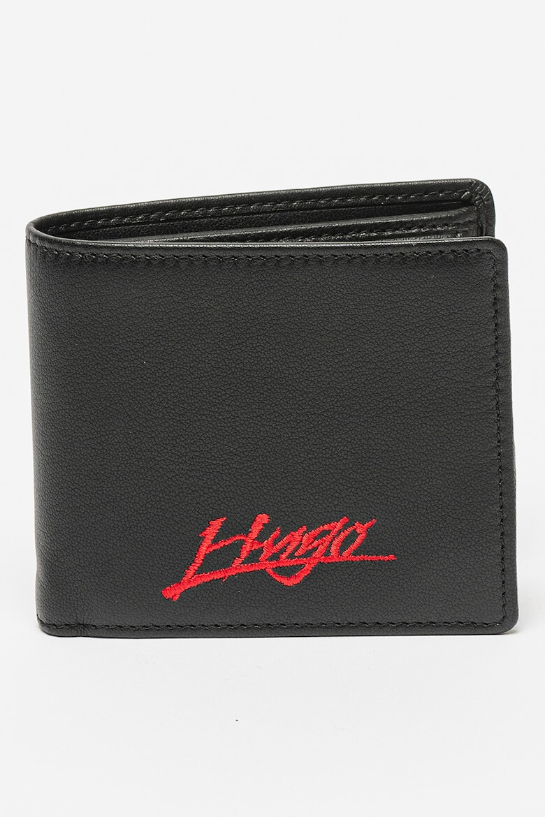 HUGO Portofel de piele cu logo brodat Handwritten - Pled.ro