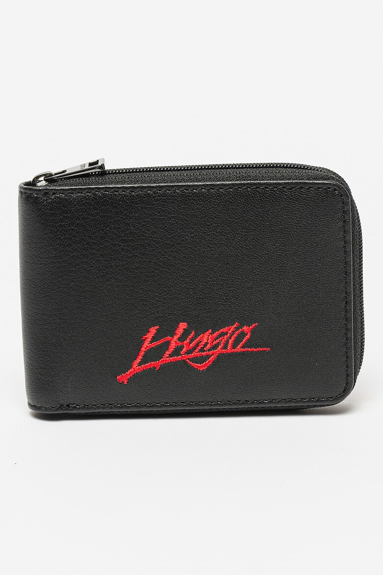 HUGO Portofel de piele cu logo brodat Handwritten 2.0 - Pled.ro