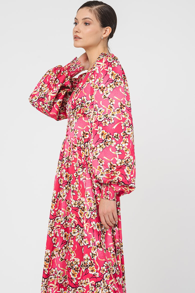 HUGO Rochie maxi cu decolteu in V si model floral - Pled.ro