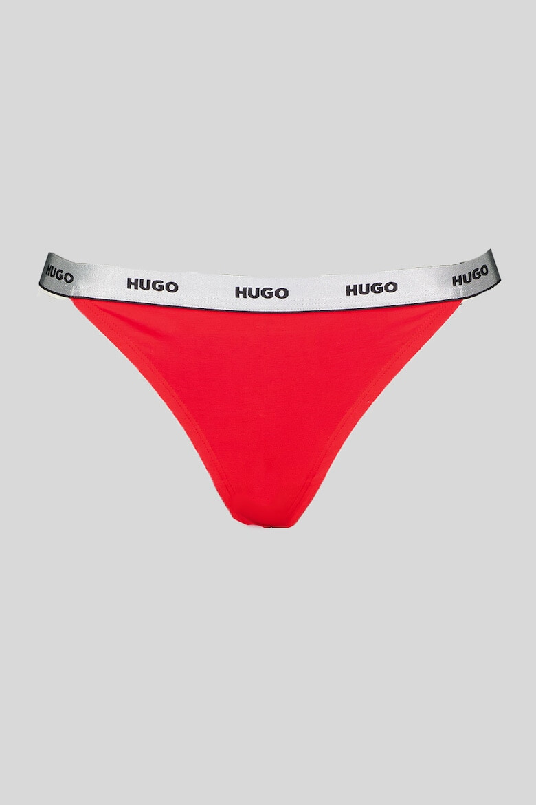 HUGO Set chiloti tanga cu logo in talie- 5 perechi - Pled.ro