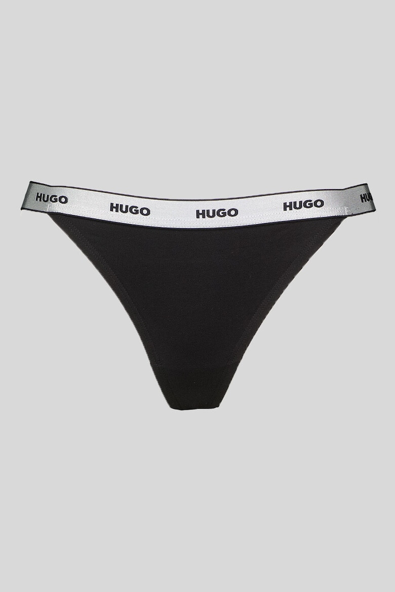 HUGO Set chiloti tanga cu logo in talie- 5 perechi - Pled.ro