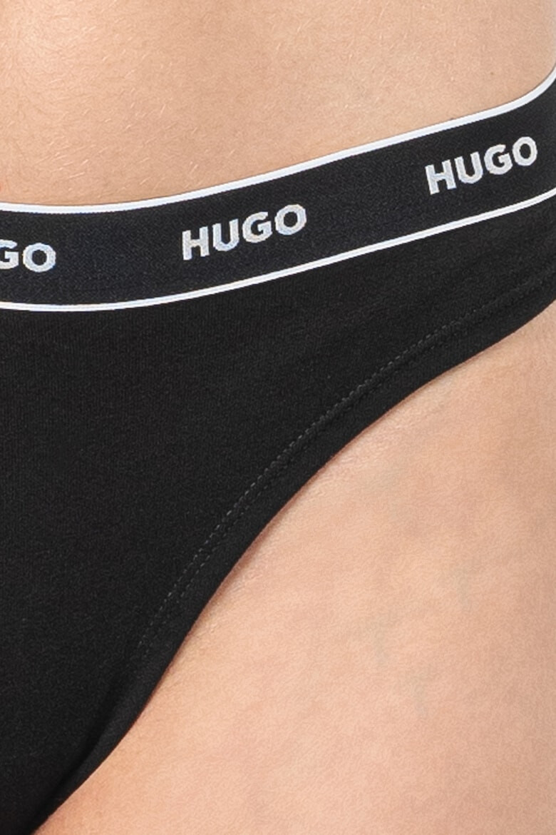 HUGO Set de chiloti tanga cu banda logo in talie - 3 perechi - Pled.ro